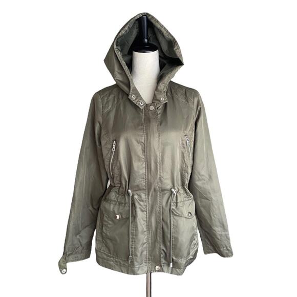 Bella Donna Light Spring Hooded Jacket Olive Green - Picture 1 of 7